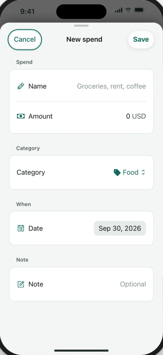 Penny new spend screen