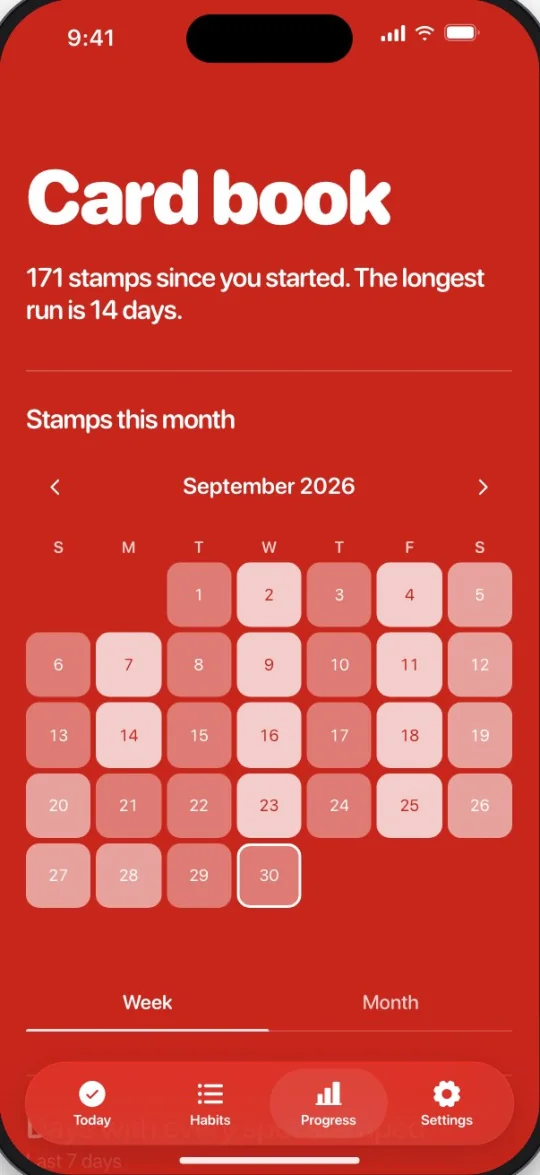 Ritual progress screen