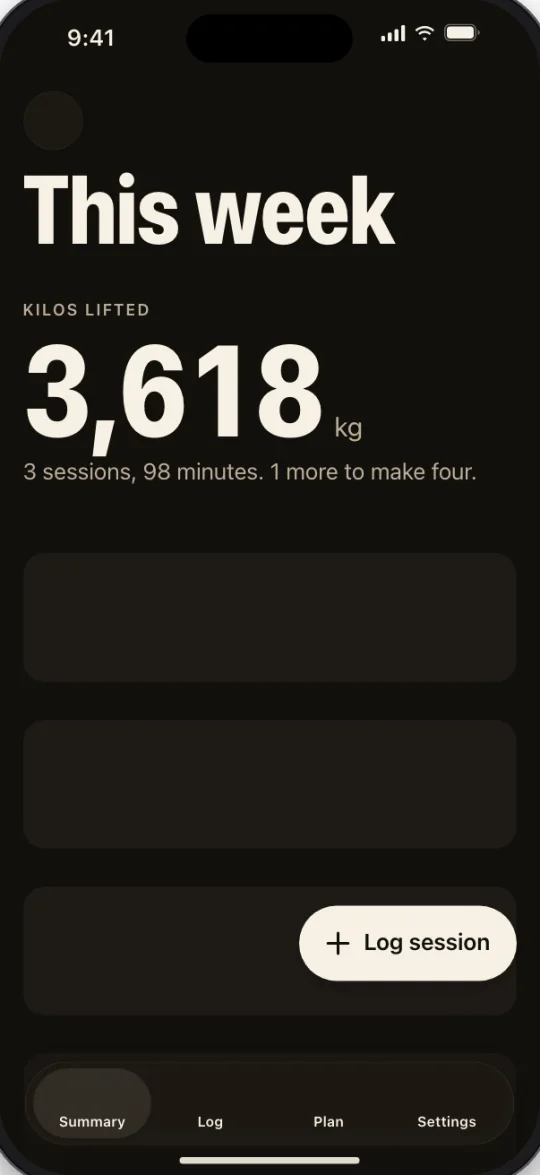 Rep summary screen