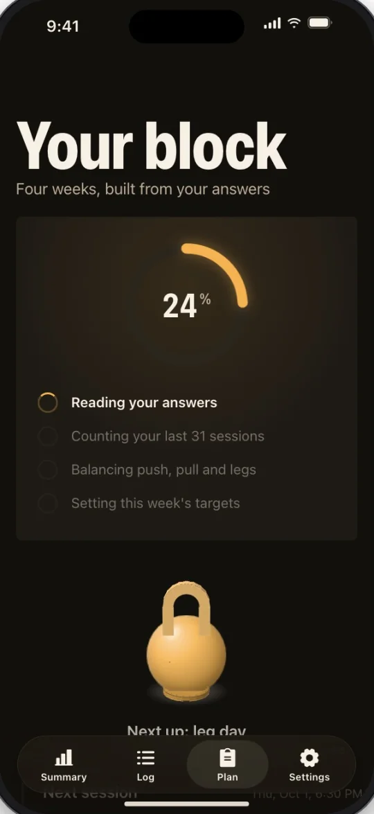 Rep plan screen